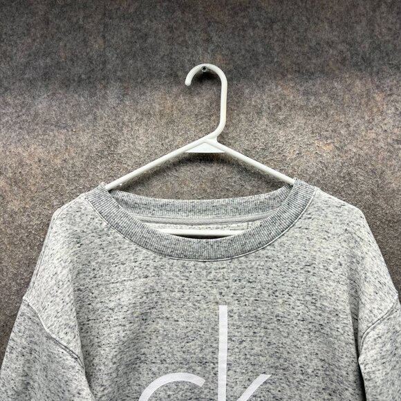 Calvin Klein Jeans Sweatshirt Womens Small Gray Logo Crewneck Pullover Fleece - Picture 8 of 10
